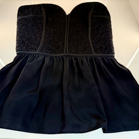 PARKER Black bustier corset silk and lace textured S - Picture 7 of 10